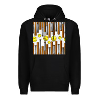 Black softball bat seamless pattern Premium Hoodie - BundleAndBundleShop