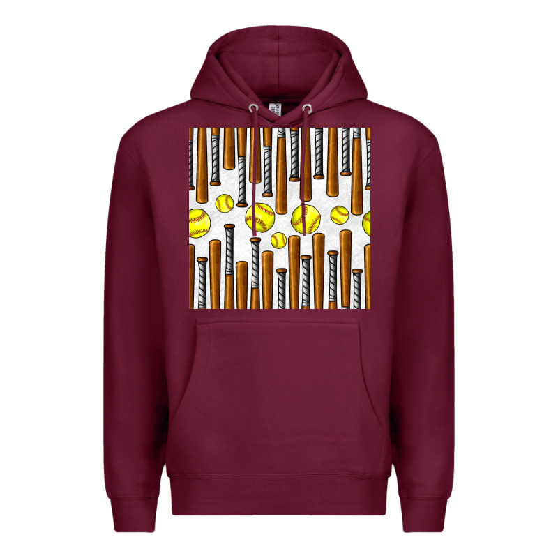 Softball Bat Seamless Pattern Premium Hoodie by BundleAndBundleShop | Teevron