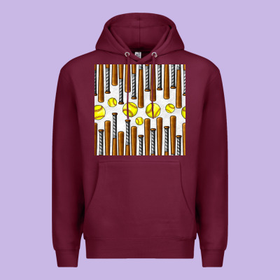 Softball Bat Seamless Pattern Premium Hoodie Designed By Bundleandbundleshop