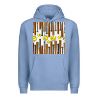 Colony Blue softball bat seamless pattern Premium Hoodie - BundleAndBundleShop