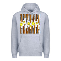 Heather Grey softball bat seamless pattern Premium Hoodie - BundleAndBundleShop