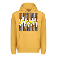 Mustard softball bat seamless pattern Premium Hoodie - BundleAndBundleShop