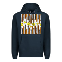 Navy softball bat seamless pattern Premium Hoodie - BundleAndBundleShop