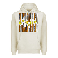 Oatmeal Heather softball bat seamless pattern Premium Hoodie - BundleAndBundleShop