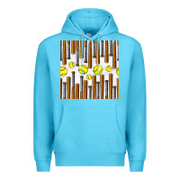 Ocean Blue softball bat seamless pattern Premium Hoodie - BundleAndBundleShop