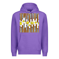 Purple softball bat seamless pattern Premium Hoodie - BundleAndBundleShop