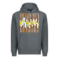 Rock softball bat seamless pattern Premium Hoodie - BundleAndBundleShop