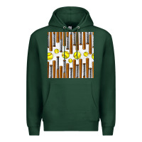 Sports Green softball bat seamless pattern Premium Hoodie - BundleAndBundleShop