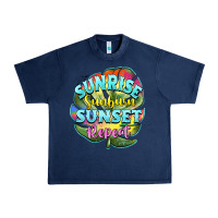 Navy sunrise sunburn sunset repeat Urban Heavy Tee - BarkalooDesign