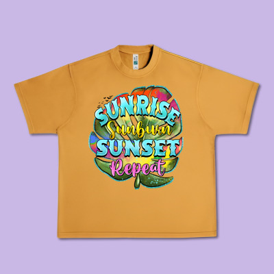 Sunrise Sunburn Sunset Repeat Urban Heavy Tee Designed By Barkaloodesign