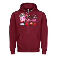 Burgundy milkshake with strawberry Zipper Hoodie - AdoDesignShop