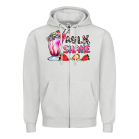 Dove Grey milkshake with strawberry Zipper Hoodie - AdoDesignShop