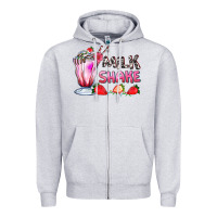 Heather Grey milkshake with strawberry Zipper Hoodie - AdoDesignShop