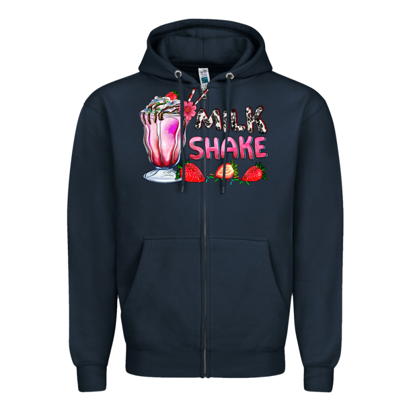 Milkshake With Strawberry Zipper Hoodie by AdoDesignShop | Teevron