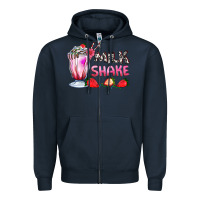 Navy milkshake with strawberry Zipper Hoodie - AdoDesignShop