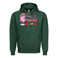 Sports Green milkshake with strawberry Zipper Hoodie - AdoDesignShop