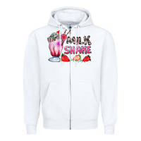 White milkshake with strawberry Zipper Hoodie - AdoDesignShop