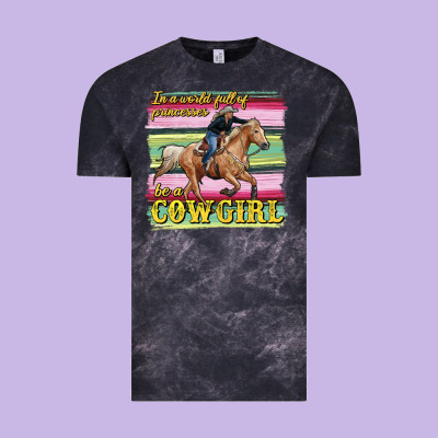 In A World Full Of Princesses Be A Cowgirl Vintage Tee Designed By Ranaportraitstore