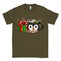 Army Green Christmas penguin coffee Classic Tee - JahusDesignShop