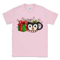 Bubblegum Pink Christmas penguin coffee Classic Tee - JahusDesignShop