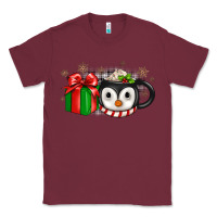 Burgundy Christmas penguin coffee Classic Tee - JahusDesignShop