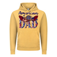 Vintage Mustard American dad with cowboy Vintage Hoodie - texasbilliewilder