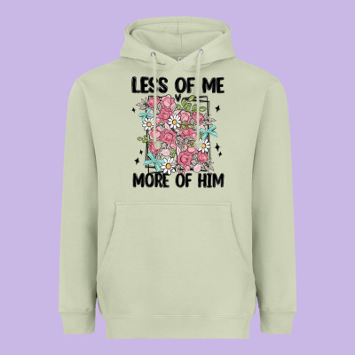 Less Of Me More Of Him Heavyweight Hoodie Designed By Maliassmallbusiness