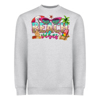 Heather Grey beach vibes Heavyweight Sweatshirt - texasbilliewilder