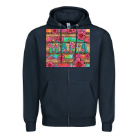 Navy mama with tie dye and flowers Zipper Hoodie - Artiststas