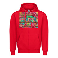 Red mama with tie dye and flowers Zipper Hoodie - Artiststas