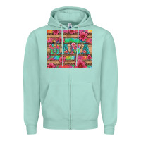 Seafoam mama with tie dye and flowers Zipper Hoodie - Artiststas