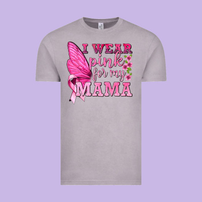 I Wear Pink For My Mama With Butterfly Vintage Tee Designed By Texasbilliewilder