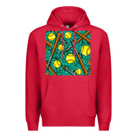 Cardinal softball bat with leopard and glitter seamless pattern Premium Hoodie - BundleAndBundleShop