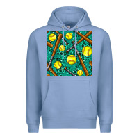 Colony Blue softball bat with leopard and glitter seamless pattern Premium Hoodie - BundleAndBundleShop