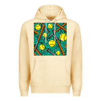 Pina Colada softball bat with leopard and glitter seamless pattern Premium Hoodie - BundleAndBundleShop