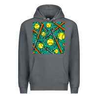 Rock softball bat with leopard and glitter seamless pattern Premium Hoodie - BundleAndBundleShop