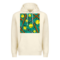 Sandshell softball bat with leopard and glitter seamless pattern Premium Hoodie - BundleAndBundleShop