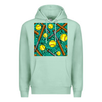 Seafoam softball bat with leopard and glitter seamless pattern Premium Hoodie - BundleAndBundleShop