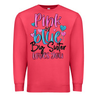 Cardinal pink or blue big sister loves you Premium Sweatshirt - MaliasSmallBusiness