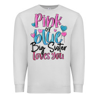 Dove Grey pink or blue big sister loves you Premium Sweatshirt - MaliasSmallBusiness