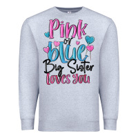 Heather Grey pink or blue big sister loves you Premium Sweatshirt - MaliasSmallBusiness