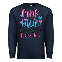 Navy pink or blue big sister loves you Premium Sweatshirt - MaliasSmallBusiness