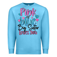 Ocean Blue pink or blue big sister loves you Premium Sweatshirt - MaliasSmallBusiness