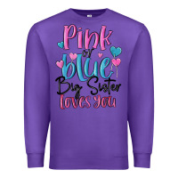 Purple pink or blue big sister loves you Premium Sweatshirt - MaliasSmallBusiness