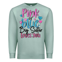 Seafoam pink or blue big sister loves you Premium Sweatshirt - MaliasSmallBusiness