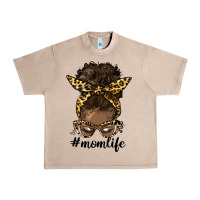 French Oak afro messy bun mom life Urban Heavy Tee - HRA Design Shop