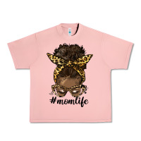 Afro Messy Bun Mom Life Urban Heavy Tee | Teevron