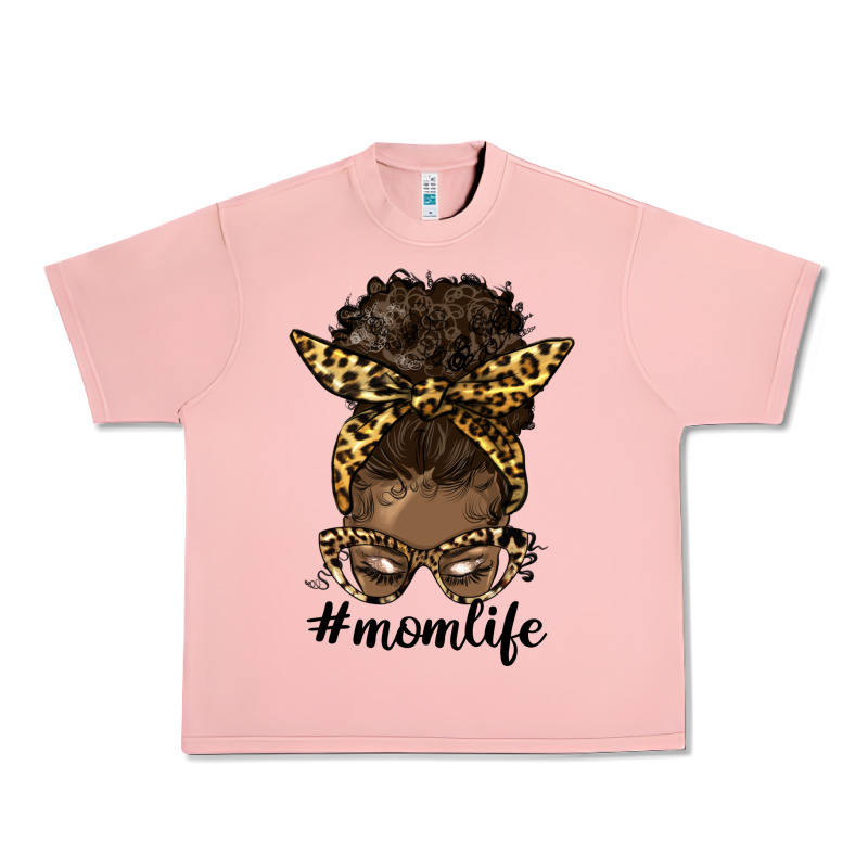 Afro Messy Bun Mom Life Urban Heavy Tee by HRA Design Shop | Teevron