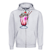Heather Grey milkshake Zipper Hoodie - AdoDesignShop
