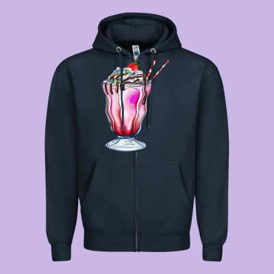Milkshake Zipper Hoodie Designed By Adodesignshop